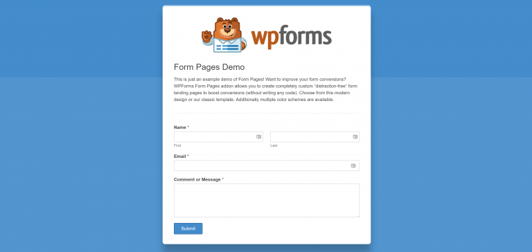 WPForms – Introduction to their Form Pages add-on