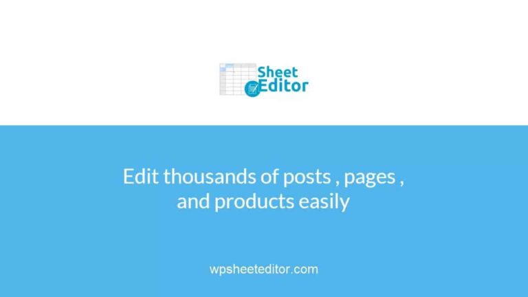 WP Sheet Editor 